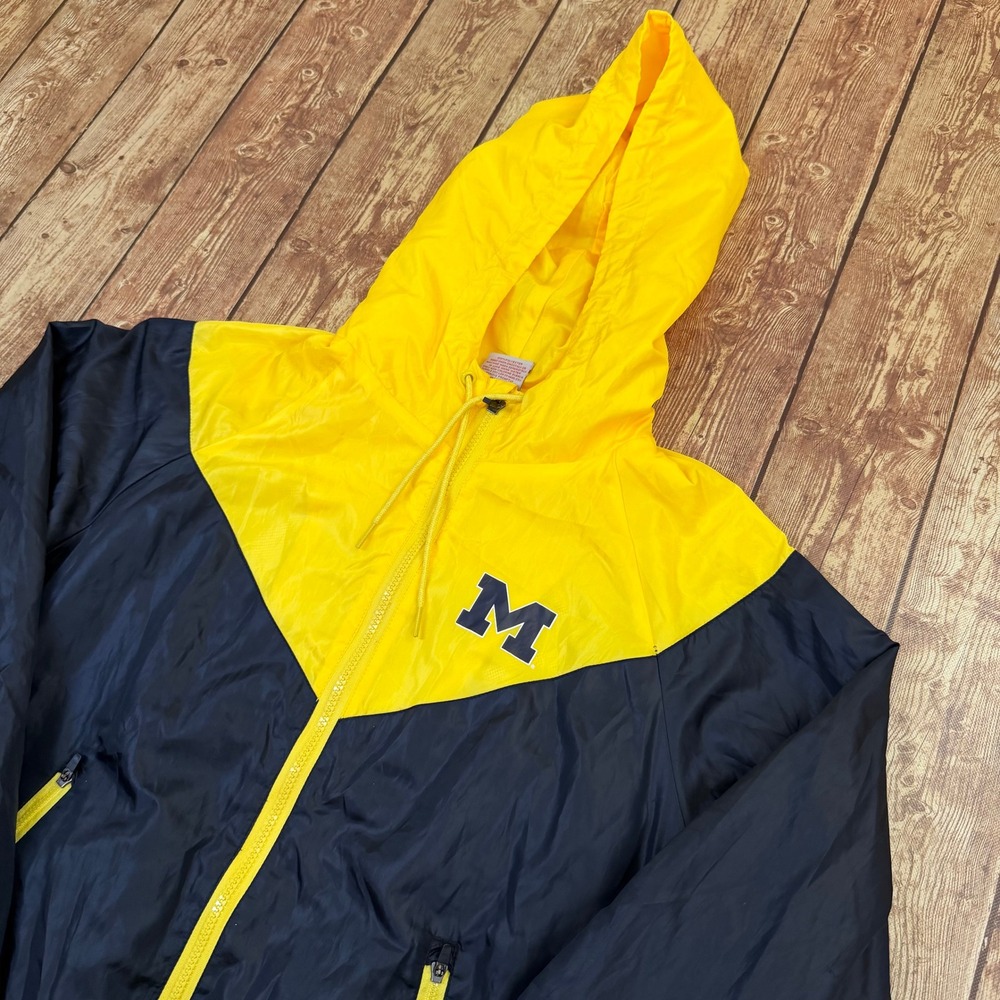 Colosseum Michigan Wolverines Windbreaker Mens Medium Blue Yellow Hooded Zip